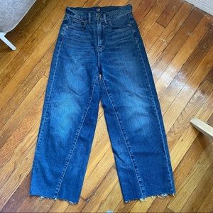 Gap High Rise Wide Leg Midwash Cropped Jean